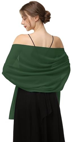 Baoqiya Damen 180468 Pashmina-Schal, grün, 185 cm x 45 cm