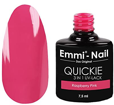 Emmi Nail Quickie Raspberry Pink 3in1 (Brombeerton L034) I LED UV Unter-, Farb-& Überlack I Bis zu 3 Wochen Glanz I Kratzfest, stoßfest, vegan I 7,5ml