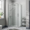 Diamond® 1000 x 800mm Offset Quadrant Shower Door Enclosure for Wet Room Cubicle Enclosures, 8mm Safety Glass, Polished Chrome, Framed Right Hand