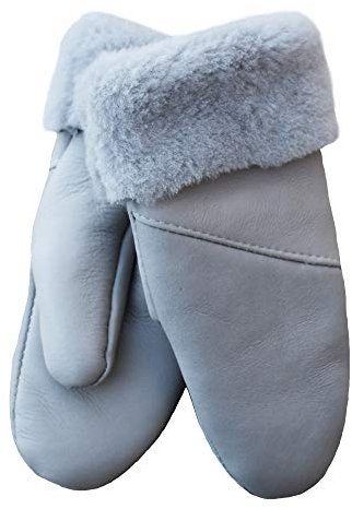 SamWo, Handschuhe/Fäustlinge für Damen, 100% Lammfell, Größe: S, hellgrau