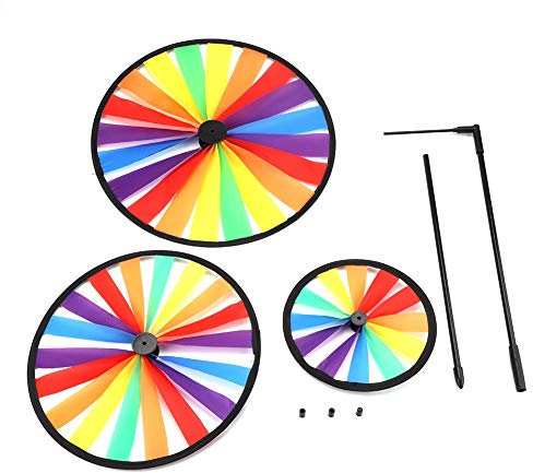 VGEBY1 Flower Windmill, Pinwheel Whirligig Rainbow Colored Spinner for Outdoor Garden Party