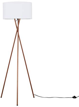 MiniSun | Modern Copper Metal Tripod Floor Lamp with a White Shade | Floor Lamps & Torchieres, Home Décor, Improvement & Lifestyle Essential