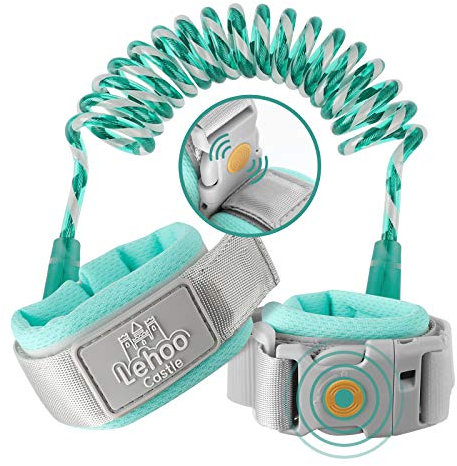 Lehoo Castle Kinder Sicherheitsleine, Anti-Verloren Handgelenk Gürtel Kinder, Sicherheit Handschlaufe 360° Drehung, Elastisches Drahtseil, Atmungsaktiv Baumwolle Armgelenk Band