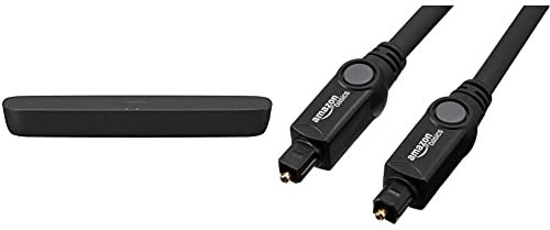 Panasonic SC-HTB200EGK Soundbar 80W Bluetooth, Design Ultra Compatto, Surround 2 Ch, HDMI Arc, Input Ottico, Nero & Amazon Basics Cavo audio ottico digitale Toslink, 1,83 m