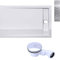 doporro Plato de ducha plano 80x100x5cm diseño Xetro04W de acrílico en blanco rectangular adecuada para instalación a nivel del suelo incl. válvula de desagüe AL02