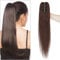 SEGO Ponytail Extension Echthaar Pferdeschwanz Zopf Clip in Haarteil Haarverlängerung 100% Remy Haar mit Klammer Dunkelbraun#2 16(40cm)-105g