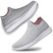vibdiv Zapatos Planos Caminar Mujer Zapatillas Casual Zapatos Diarios sin Cordones Ligeros Cómodos Gris Rosa 41