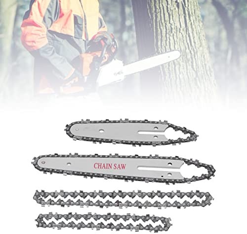 catena motosega, mini catena decespugliatore da 4 pollici e 6 pollici con Lama ricambio per motoseghe elettriche portatili a batteria Piastra guida olio per catena motosega