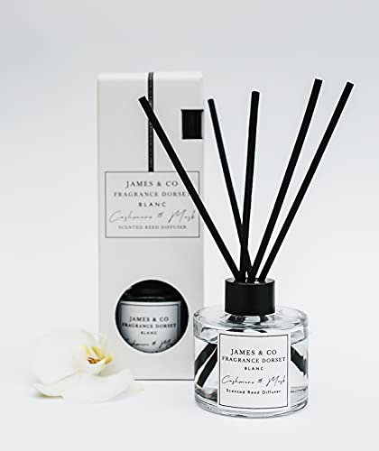 James & Co Luxe Cashmere & Musk Blanc 100ml Home Fragrance Reed Diffuser Set