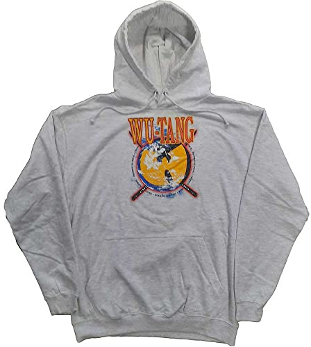 Wu-Tang Clan Kapuzenpullover Protect Ya Neck Band Logo Nue offiziell Herren Grau S