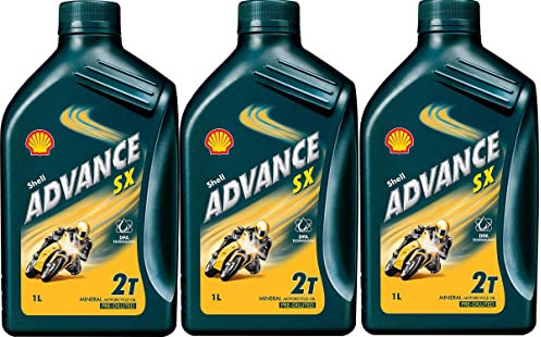 Set Von 3 Öl Advance SX2 Roller Schmierstoff Mineral 1L 2T für Motorräder Motor