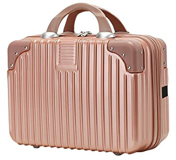 Balakaka Vanity Case de Voyage Femme Trousse de Toilette Rigide Portable Imperméable Trousse de Maquillage avec Nervures, Vanity Abs Trousse à Cosmétiques Rigide pour Vacances Voyager