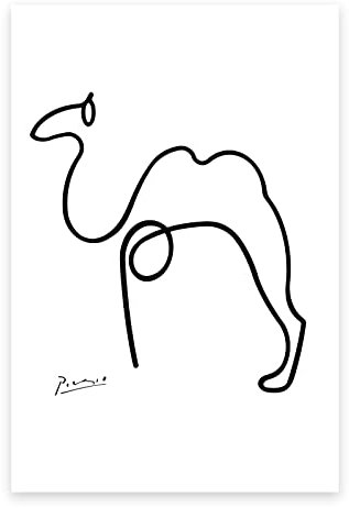 ZZPT Pablo Picasso Wandkunst – Das Kamel Leinwand-Kunstdrucke – Pablo Picasso Poster – Moderne Wohnkultur für Wohnzimmer Schlafzimmer ungerahmt (30 x 45 cm)