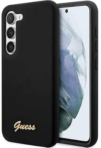 Hülle Guess GUHCS23SSLSMK Samsung S23 S911 schwarz silikon Vintage Gold Logo