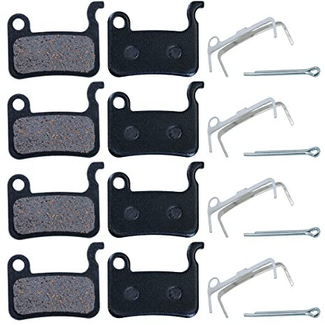Selyse 4 Paare Bremsbelag Fahrrad Scheibenbremsbeläge Harz Halbmetall Mountainbike Scheibenbremse Disc Brake Pads & Spring für Shimano Deore XT XTR LX SLX Hone Alfine Saint