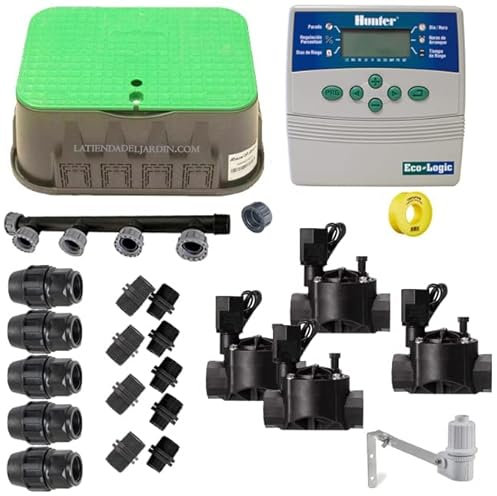 Suinga - Confezione irrigazione automatica Rain Bird - Hunter Irrigation 24 V, 4 zone di irrigazione per tubi 25 mm