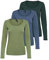 VERO MODA Women's Vmmaxi My Ls Soft Uneck Ga Noos Long Sleeve Shirts, 1 x Oil Green, 1 x Green Gables, 1 x China Blue, L