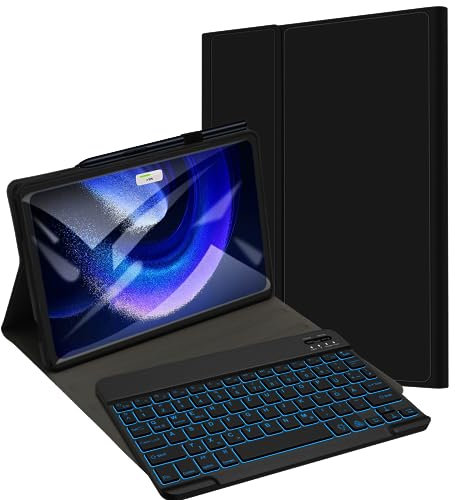 Xiaomi Pad 6 Pro Beleuchtete Tastatur Hülle - Kompatibel mit Xiaomi Pad 6/ Mi Pad 6 Pro 11 2023, Magnetische Kabelloser Bluetooth Tastatur, Deutsches QWERTZ-Layout