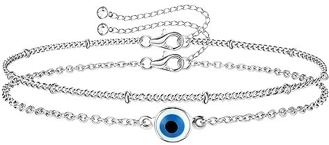 Krfy Armband Silber 925 Damen Verschluss Charm Rundes Auge Armband 14 Karat Weißgold Armband Damen Silber Massiv Diamantschliff Armkette Damen Silber Verstellbare Silberarmband