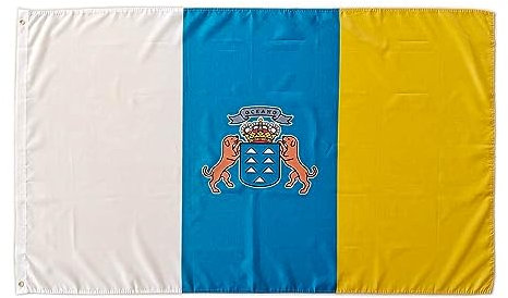 Pandiui23 Bandera de Islas Canarias, bandera colores Islas Canarias, bandera 150cm x 90cm, bandera Islas Canarias (Islas Canarias)