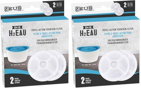 Zeus H2EAU Fountain Replacement Filters Two Pack (Pack of 2)
