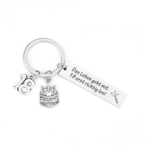 Yilousy 18 Geburtstag Geschenk, Schlüsselanhänger 18 Geburtstag Geschenk, Geburtstagsgeschenk für MäDchen, Geburtstagsgeschenk für Freundin, 18. Geburtstag Junge Geschenk, Geburtstag Geschenk Tochter