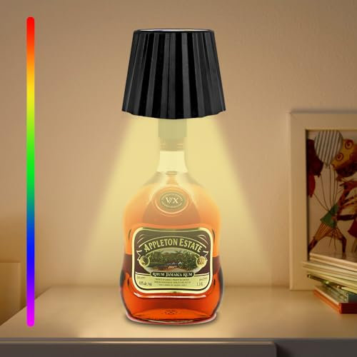 Gobesty LED Akku Tischleuchte flaschen-lampe, Dimmbare Aufladbar Tischlampe mit 2000mAh Kabellose Touch flaschenlampe Lampe für flaschenhals Tragbare Flaschenleuchte für Innen Außen Restaurant & Bar