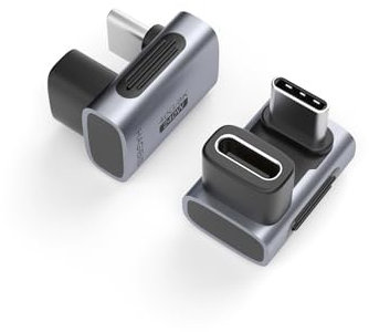 Hagibis 240W 40Gbps 8K USB-C Adapter, 2-Pack USB-C Male to Female, USB4 Connector for Thunderbolt 4/3, ROG Ally, Steam Deck, Switch, Dock, Mac, Tablet, iPhone 16/15 Pro Max (180 Degree)