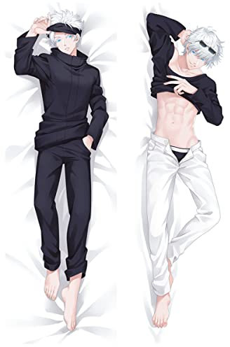 Sonsoke Kissenbezug, Anime, gefüllt, doppelseitiger Druck, Überwurfkissen, Couchüberzug, 150 x 50 cm (Gojo Satoru 1.1)