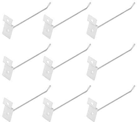 Uadme Lamellen-Wandhaken, Slatwall-Haken, Einzeldraht, Schlitzplatte, Display-Haken, 15 cm lang, 3,3 mm Durchmesser, silberfarben, Einzelhandels-Display-Zubehör, 50 Stück