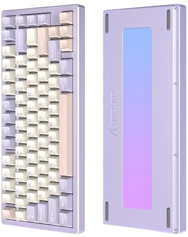 LexonElec x ATTACK SHARK X75 CNC Aluminum 75% Wireless Gaming Keyboard, Tri Mode-BT/2.4G/Wired, Hot-Swap Gasket Mounted RGB Mechanical Keyboard, 5000mAh Battery, VIA Web Driver for Win/Mac-Purple