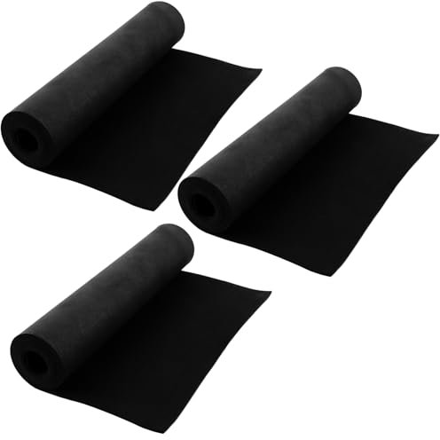 VIDETOL Lot de 3 rouleaux de mousse EVA - 32 x 150 cm - En mousse noire - Épaisseur de 2 mm - Pour costumes, travaux manuels et projets de bricolage