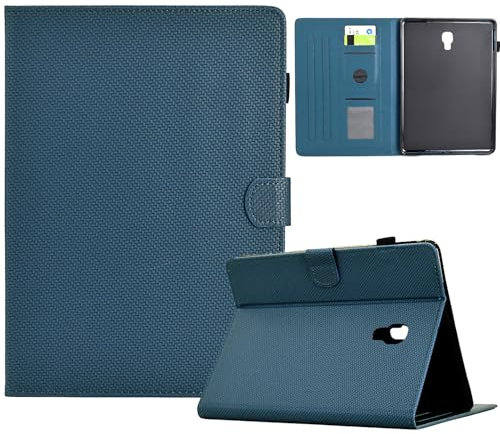 TEDTIKJT Funda para Samsung Galaxy Tab A 10.5 2018 Carcasa Protectora de Solapa de Fibra de Carbono TPU con Función de Soporte para Samsung Tab A 10.5 2018 (SM-T590/T595) Tableta Carcasa,Azul Zafiro