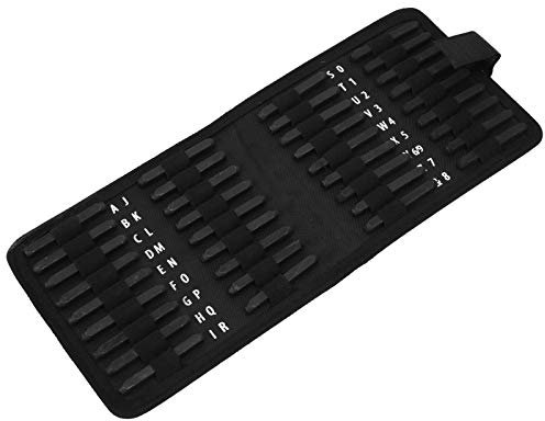 Fictory Stamped Punch Fictory Buchstaben Zahlen Stanzset 36 Stück, DIY Leder Handwerk Stamping Pressing Kit, 4 mm Stahlwerkzeug für Stanzer, Leder, Holz, Metall, Alphabet, Zahlen, Symbole