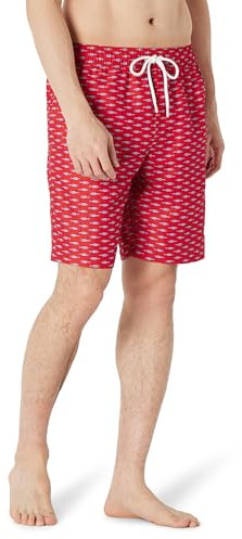 Amazon Essentials Shorts da Bagno da 23cm con Fodera Interna in Rete, Tasche, Chiusura con Coulisse Uomo, Lilla Rosso Crocodiles, XXL