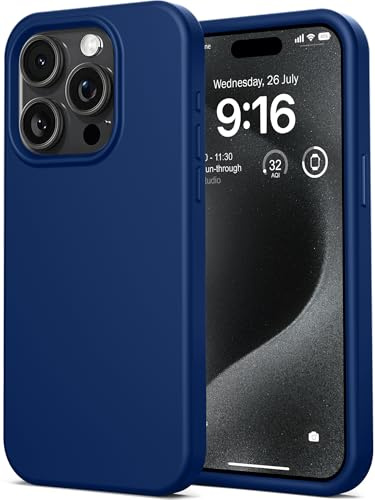 IceSword Compatible with iPhone 16 Pro Case Blue Navy Royal, Silicone Phone Case Cover Thin Slim Full Body Protective, Soft Neutral Premium Gel Anti Scratch [Shockproof] 6.3 inch 16Pro - Blue