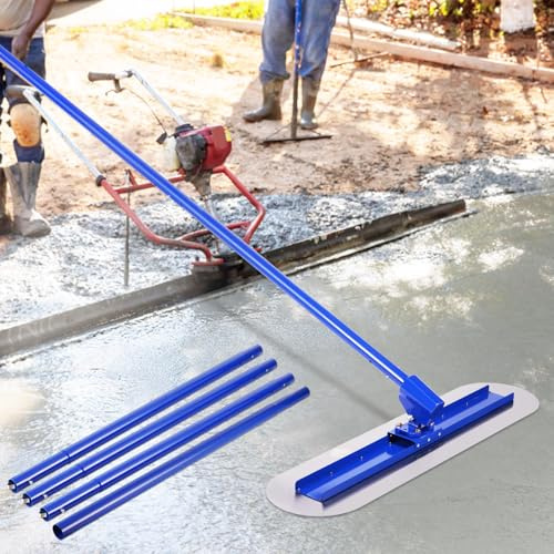 Concrete Float 120x30cm Steel Bull Float 4.6m with Adjustable Handles Kit | 4x1.15m handles, connector included. Professional cement finishing for paving/floors/slabs.