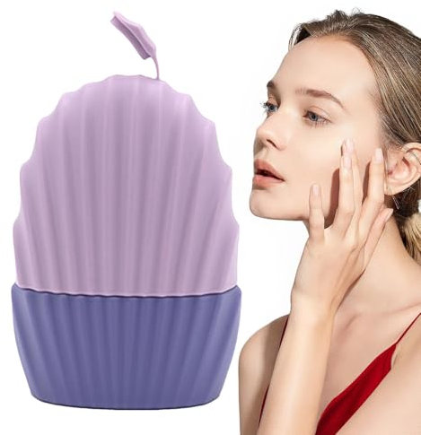 Yonuaret Moule à glaçons en silicone pour le visage, rouleau à glace en silicone - Outil de massage en forme de coquille de glace - Sacs pour les yeux De-Puff, rouleau de glaçons, masseur, moule à