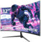ZZA Monitor da gioco curvo QHD da 32 pollici, risoluzione 2K, frequenza di aggiornamento 165 Hz/180 Hz, tempo di risposta di 1 ms, FreeSync e G-Sync, HDR10, copertura 122% sRGB, DP/HDMI