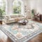 GENIMO Vintage Teppich Wohnzimm 160x230CM Teppich Schlafzimmer Waschbare Kurzflor rutschfest Boho Carpet, Cyan