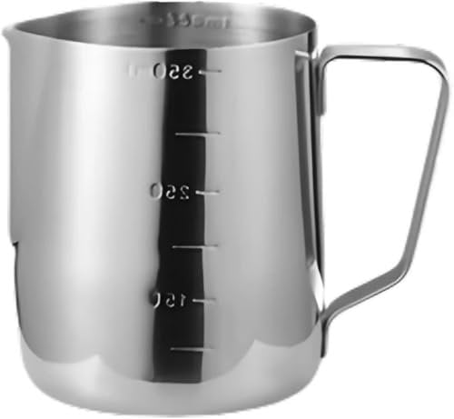 Milk Jug,Milk Frother Jug,350/600/900ml Milk Frothing Jug Stainless Steel Espresso Coffee Cup Sharp Mouth Barista Frother Pitcher Kitchen Cafe Accessories Barista Accessories(600ml)