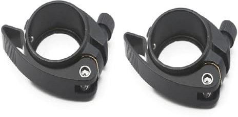 Gvvsjgdbis Set di 2 fascette stringitubo per da bicicletta pieghevoli con leva a sgancio per morsetto Sp8 da 40,8 mm, nero