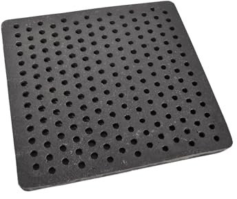 SEZAM Grille de four en fonte avec trous - Grille de four en fonte - Grille de cheminée - Grille de cheminée - Grille de four - Grille de four - Grille à charbon - Grille d'angle - Différentes