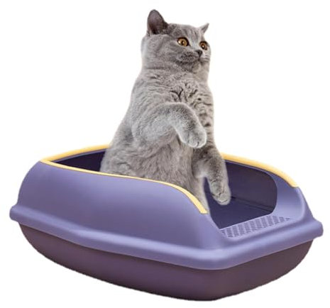 Katzenstreubox - hohe Wandstreublech, Open Top Box | Semi geschlossene Katzen -Toilette mit beweglicher Zaun für einfache Reinigung, tragbare Wurfanpanne für Kätzchen kleine Haustiere Indoor -Tablett