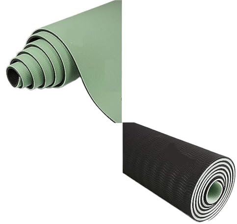 SPPEOUKJ Yogamatte Dicke zweifarbige, rutschfeste Yogamatte, Bewegung for Fitness-Fitness im Zuhause des Pads for Yoga(Gold Powder Gray)