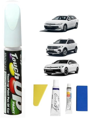 Treesiche Autolack Lackstift für Volkswagen, Kratzer Reparatur für Auto 2-in-1 Autolack Kratzer Reparaturstift, Auto Kratzer Reparatur Stift, Weiß (LC9A/0Q)