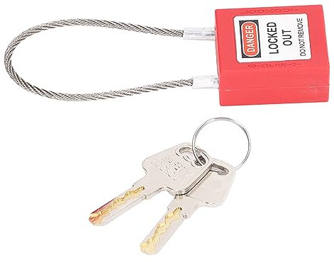 Marhynchus Bloccaggio Bloccato -tagout con Motivo Anti-glidatura, Pre-bar di Sicurezza Elettrica, Cavo in Acciaio Inossidabile