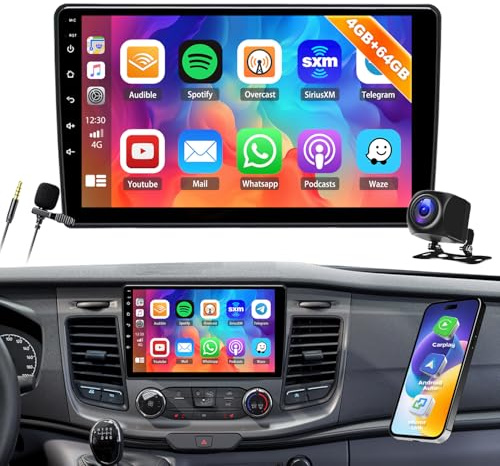 Android 13 4G+64G Car Stereo for Ford Transit Custom 2018-2022 with Wireless Carplay Android Auto,Ysimee 10“ Touch Screen Car Radio with BT GPS Navi WiFi FM SWC+ Backup Camera