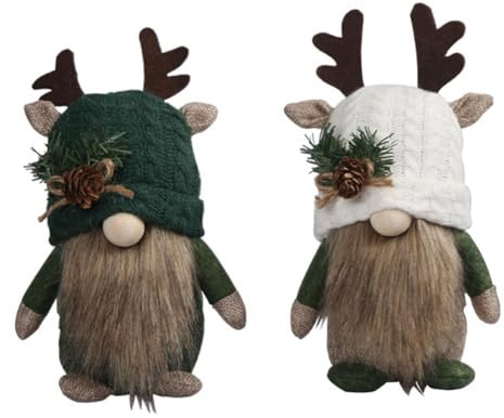 Pqahffowr Gnome Decoration Antlers Hat Gnome Decorative Faceless Gnomes Ornaments Crafts for Home Table Party Decor Present