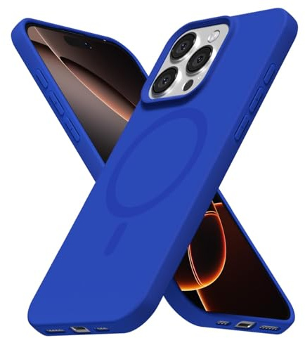LoeoeL for iPhone 16 Pro Case Silicone Mag Safe, Compatible with Magsafe Ultra Slim Thin Magnetic Phone Case for Women Girls, Soft Rubber Gel Matte TPU Solid Color Minimalist Cover, Royal Blue
